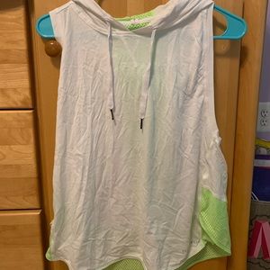 Under armor white see-through hooded tank top